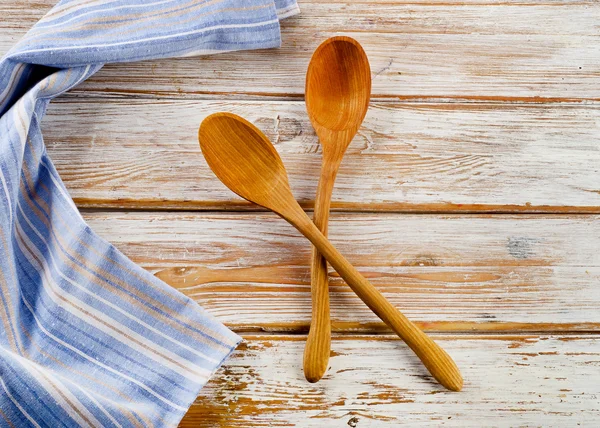 Napkin with spoons — Stock Photo, Image