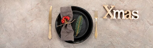 Mesa Cena Navidad Sobre Fondo Claro Concepto Temporada Vacaciones Vista — Foto de Stock