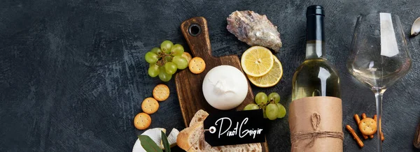White Wine Pinot Grigio Seafood Snacks Traditional Alcohol Drinks Top — Φωτογραφία Αρχείου