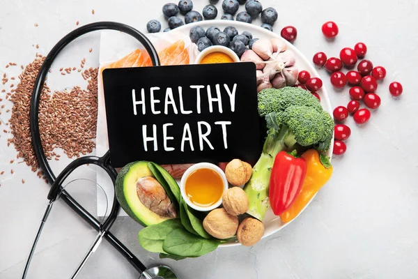 Foods Healthy Heart Light Background Food Healthy Heart Brain Good — Stock Photo, Image