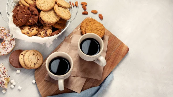 Cookies Assortment Light Background Homemade Desserts Celebration Concept Top View — Stock Photo, Image