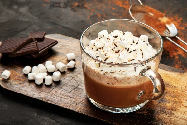 Cacao Marshmallow Cacao Powder Mug Hot Beverage Whipped Cream – stockfoto