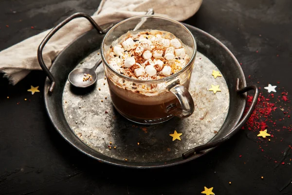 Cacao Marshmallow Cacao Powder Mug Hot Beverage Whipped Cream Top — 스톡 사진