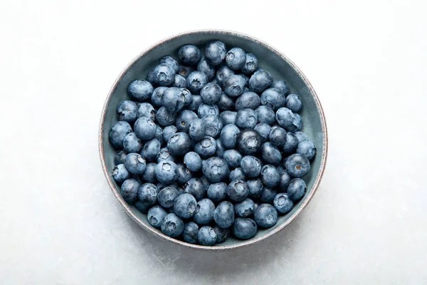 Fresh Blueberry Neutral Background Vegan Vegetarian Concept Top View — Foto Stock