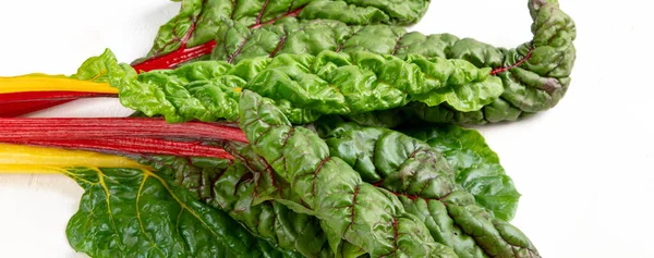 Raw Chard Light Background Highly Nutritious Leaves Popular Component Healthy — Stockfoto