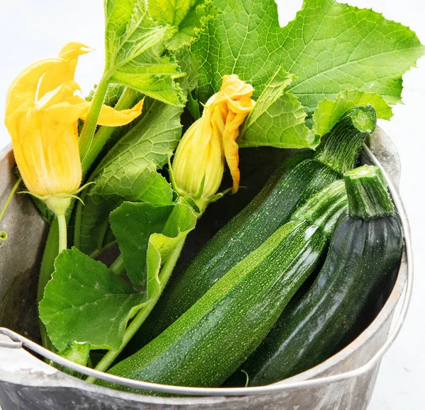 Composition Zucchini Neutral Background Popular Component Healthy Diets — Stock Photo, Image