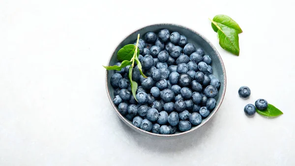 Fresh Blueberry Neutral Background Vegan Vegetarian Concept Top View Copy — Foto Stock