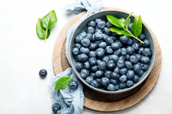 Fresh Blueberry Neutral Background Vegan Vegetarian Concept Top View Copy — Stock Fotó