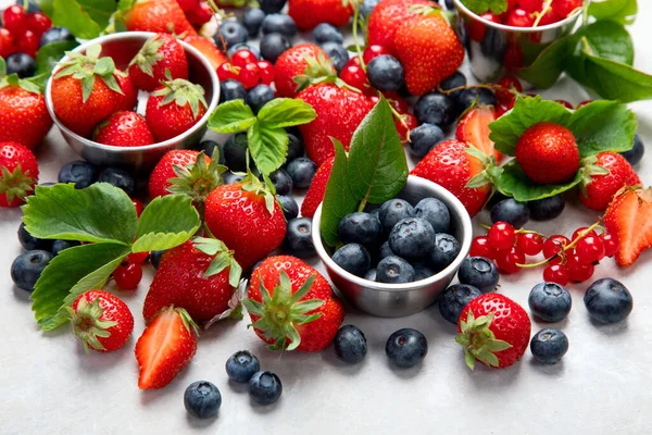 Various Fresh Berries Neutral Background Organic Valuable Food Source — Foto de Stock