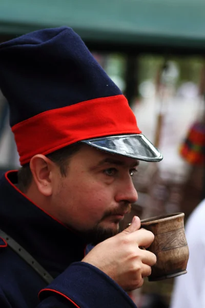 Cossack in uniform during the Russian-French War of 1812 - 1815 — Stock Photo, Image