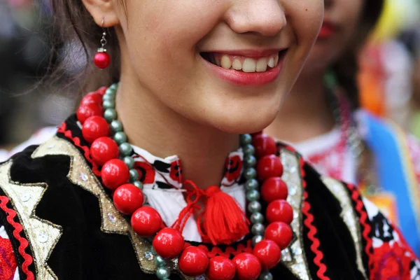 Detail of women's folk clothes from Zaporozhye — Stock Photo, Image