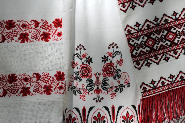 Ukrainian embroidered towels — Stock Photo, Image