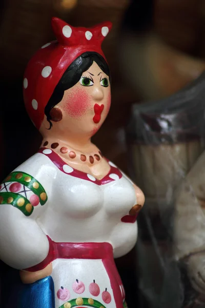 Handmade ceramic doll - matchmaker — Stock Photo, Image