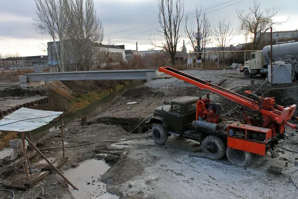 Machine piling — Stock Photo, Image