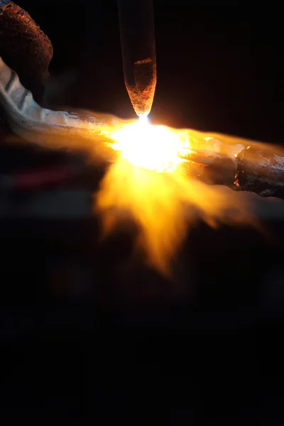 Пламя из газовой горелки — стоковое фото