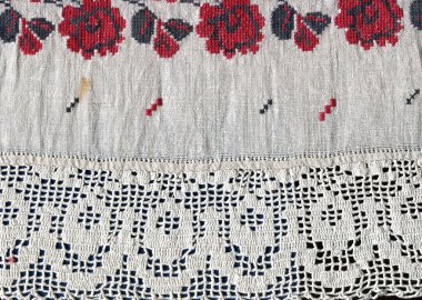 evlenir luganskaya - Ekim 17: geleneksel Rus Beyazişi nakış ve Kanaviçe işi, Rusya, 19th century, sergi Müzesi, evlenir luganskaya, lugansk region, Ukrayna, 17 Ekim 2012