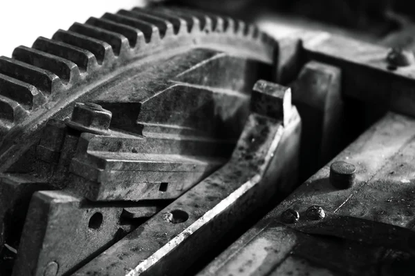 印刷机中的齿轮 — 图库照片