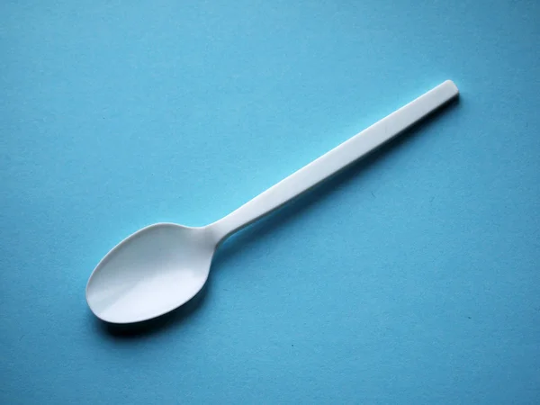 White pastic spoons — Stock Photo, Image