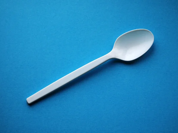 White pastic spoons — Stock Photo, Image