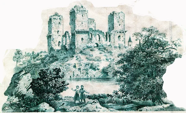 Burg von Diosgyori in nördlicher Banknote — Stockfoto