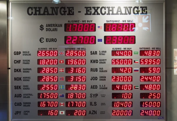 Currency exchange digital board — Stock Photo, Image