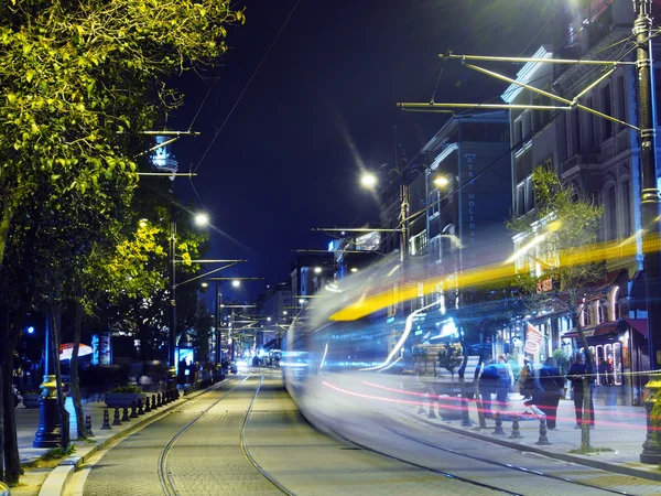 İstanbul tramvay geceleri — Stok fotoğraf