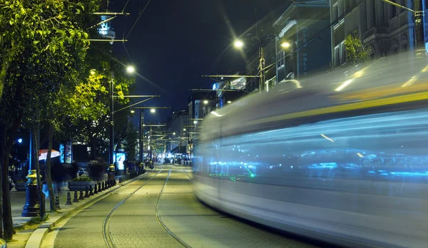 İstanbul tramvay geceleri — Stok fotoğraf