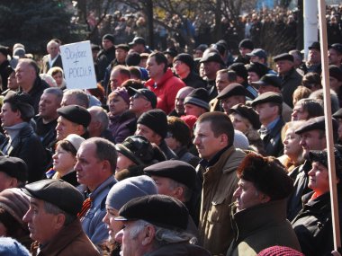 Pro-Russian rally in Lugansk clipart