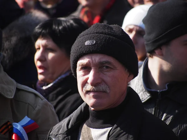 Pro-Russian rally in Lugansk — Stock Photo, Image