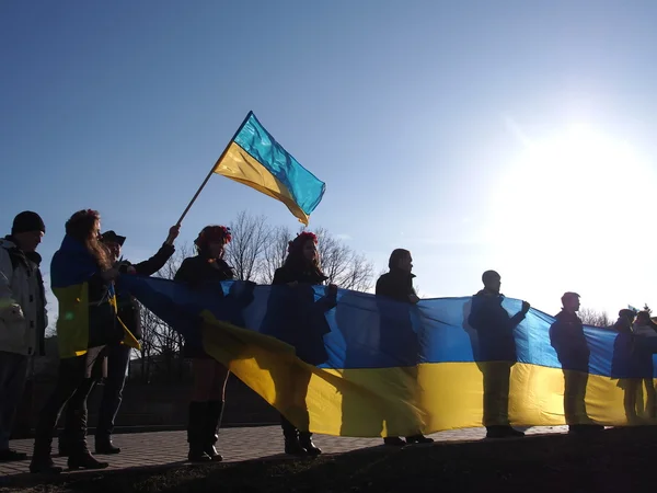 Anty-war rally in Lugansk — Stock Photo, Image