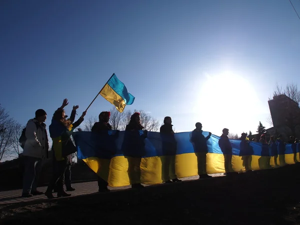 Anty-war rally in Lugansk — Stock Photo, Image