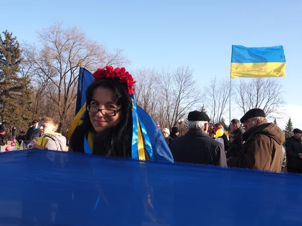 Anty-war rally in Lugansk — Stock Photo, Image