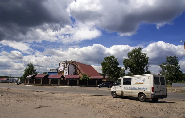 Restaurant "Caravan", die werd verwoest door mijnen — Stockfoto