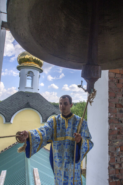 Bell ringer in the bell tower