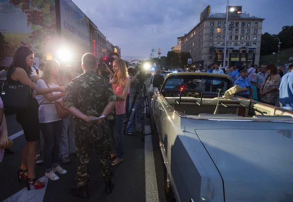 Generalprobe für Militärparade in Kiew vor Unabhängigkeitstag — Stockfoto