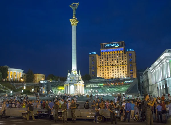 Military parade rehearsal in Kiev ahead of Independence Day — Stock Photo, Image