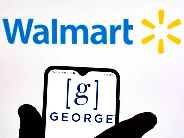 Kiev Ukraine January 2022 Photo Illustration George Brand Walmart Logo — Stockfoto