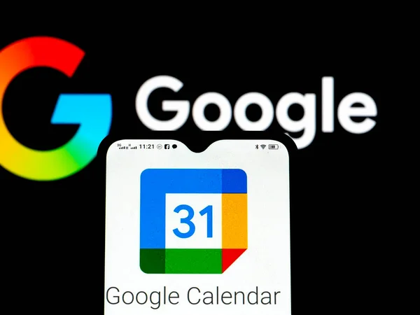 Kiev Ukraine January 2022 Photo Illustration Google Calendar Logo Seen — Stock Photo, Image