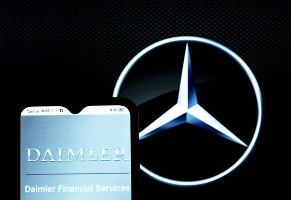 Kiev Ucrania Enero 2022 Esta Ilustración Fotográfica Logotipo Daimler Financial — Foto de Stock