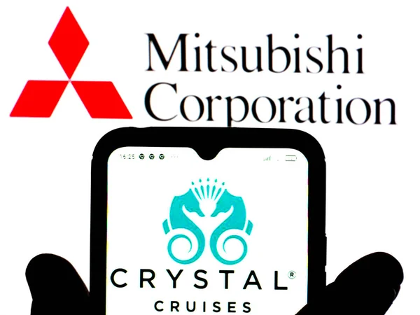 Kiev Ucrânia Fevereiro 2022 Nesta Foto Ilustração Logotipo Crystal Cruises — Fotografia de Stock