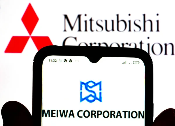 Kiev Ucrânia Fevereiro 2022 Nesta Foto Ilustração Logotipo Meiwa Corporation — Fotografia de Stock