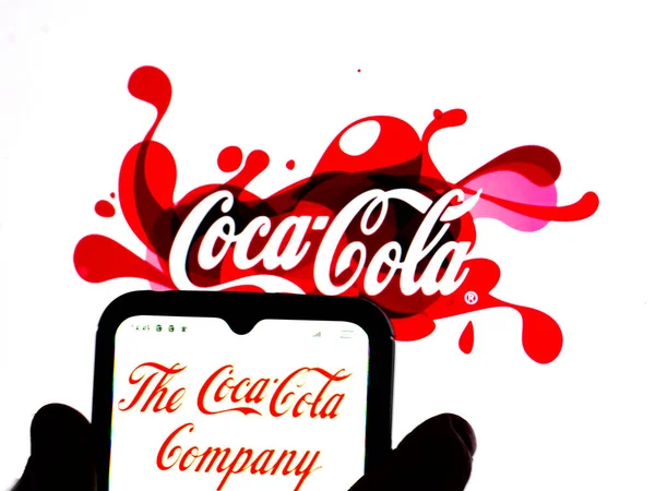 Kiev Ukraine February 2022 Photo Illustration Coca Cola Company Logo — Stock Photo, Image