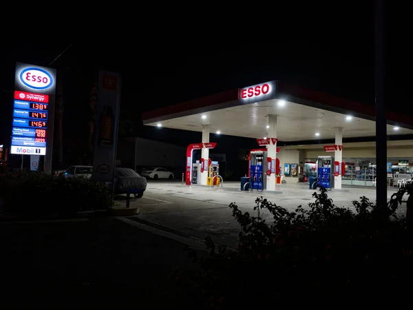 Limassol Cyprus February 2022 Esso Gas Station Night — Stock Photo, Image