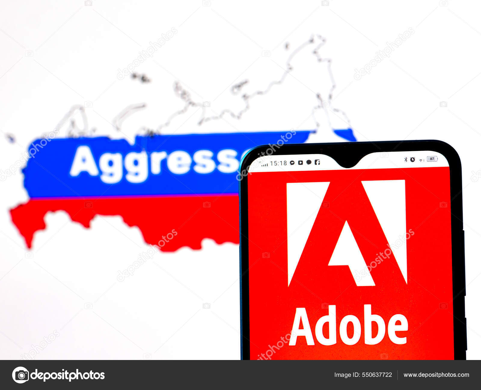 Киев Украина Марта 2022 Года Этой Фотоиллюстрации Логотип Adobe.