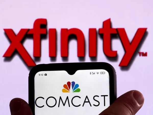 Germany March 2022 Photo Illustration Comcast Cable Xfinity Logo Displayed — Stock Photo, Image