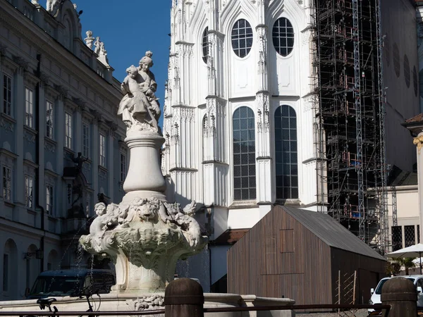 Passau Bavaria Germany May 2022 Listed Wittelsbacherbrunnen Fountain Residenzplatz — ストック写真