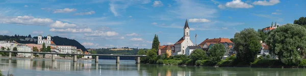 View City Passau Bavaria Germany Marienbrucke Bridge River Inn — Stock Photo, Image