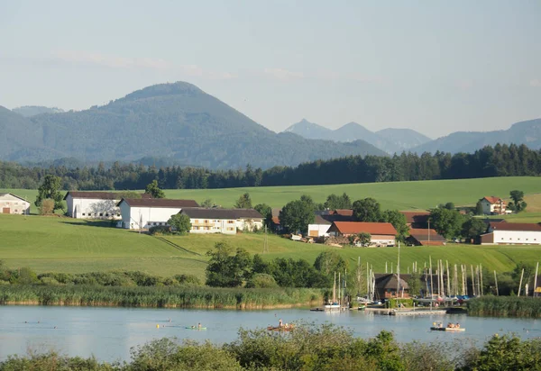 View Lake Mondsee Federal State Upper Austria — 图库照片