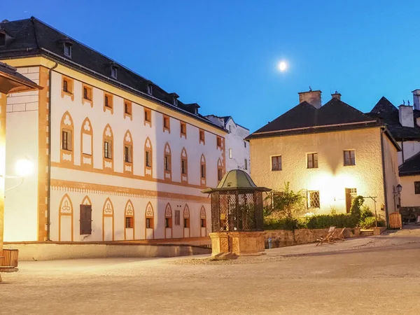Courtyard Hohensalzburg Fortress Night Largest Fully Preserved Castle Central Europe — Stock Photo, Image