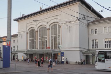 Salzburg, Ausatria - August 4, 2022: Salzburg railway station building